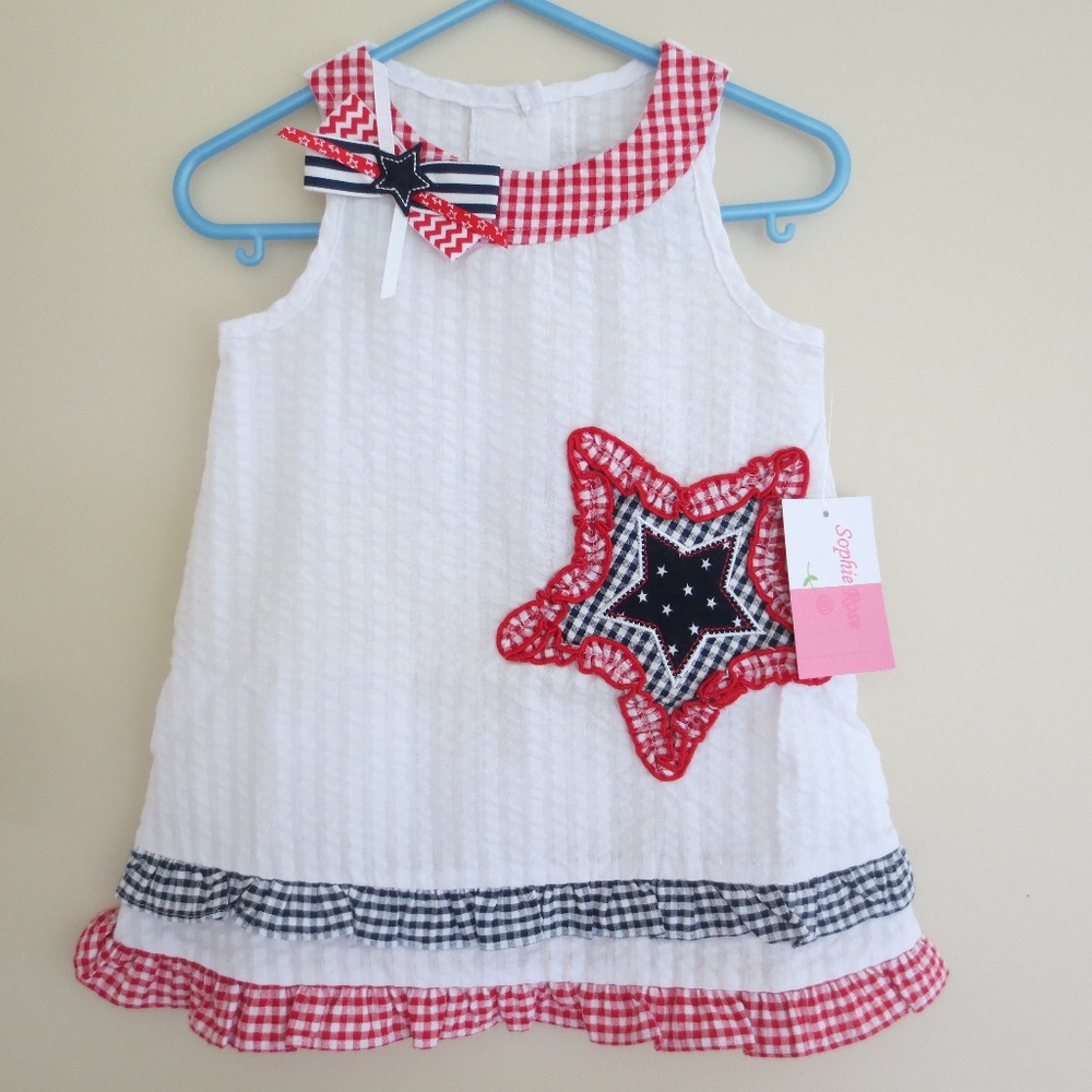 18 Months SOPHIE ROSE Seersucker Cotton Dress Red